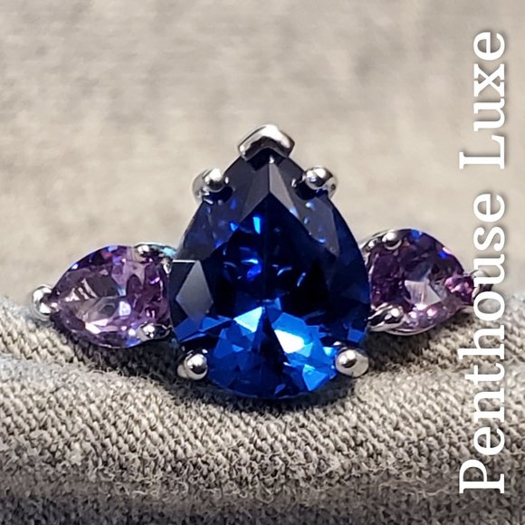 FINAL RESTOCK!! Blue Sapphire Amethyst Ring - Picture 6 of 7